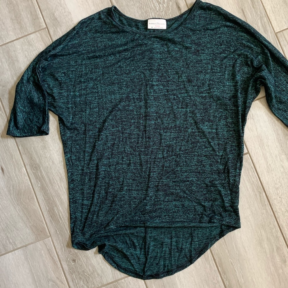 Black And Teal Relaxed Knit Top M, Tunic style